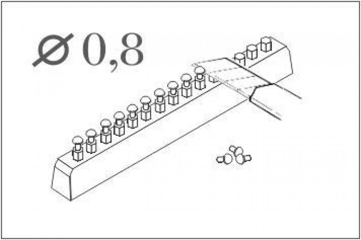 003 Заклепка с полукруглою головкою 0,8 мм (60 шт.)