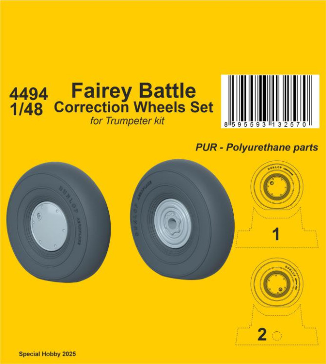 4494 Fairey Battle Корекція коліс 1/48 / для Trumpeter