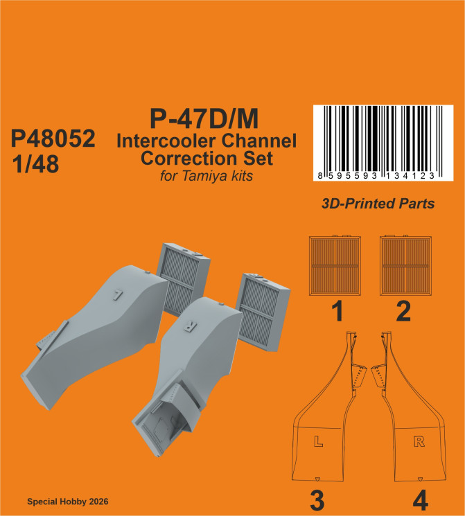 P48052 Набір корекції каналів інтеркулера P-47D/M 1/48 / для моделей Tamiya