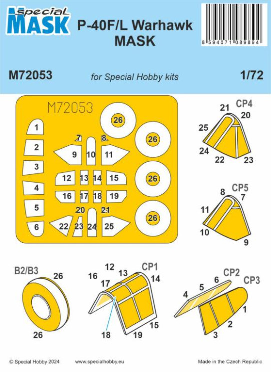 M72053 P-40F/L Warhawk MASK 1/72