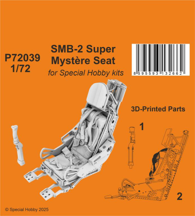 P72039 SMB-2 Super Mystere Сидіння 1/72 / для Special Hobby