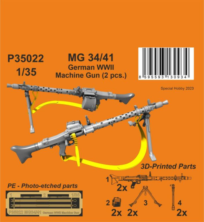 P35022 MG 34/41 Німецький кулемет Другої світової війни (2 шт.) 1/35