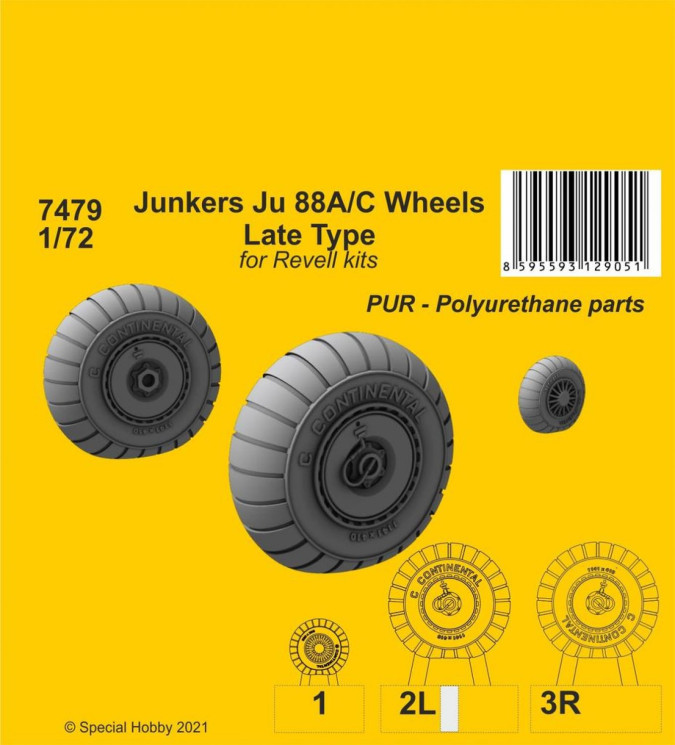 7479 Junkers Ju 88A/C Колеса пізнього типу 1/72