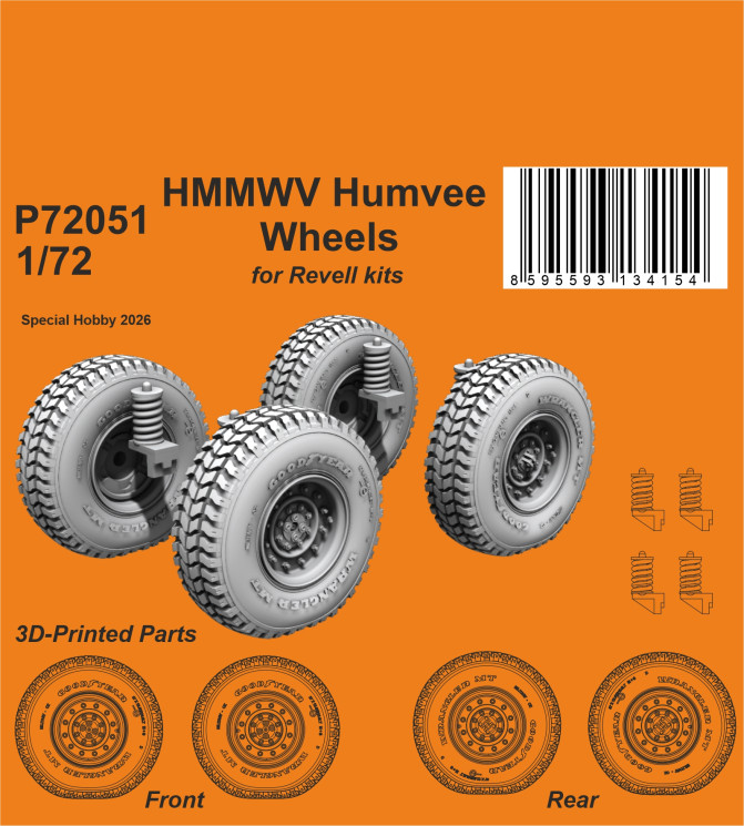 P72051 Колеса HMMWV Humvee 1/72 / для моделей Revell