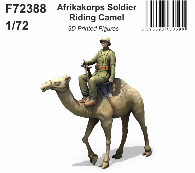 F72388 Солдат Африканського корпусу верхи на верблюді 1/72 / 3D принт