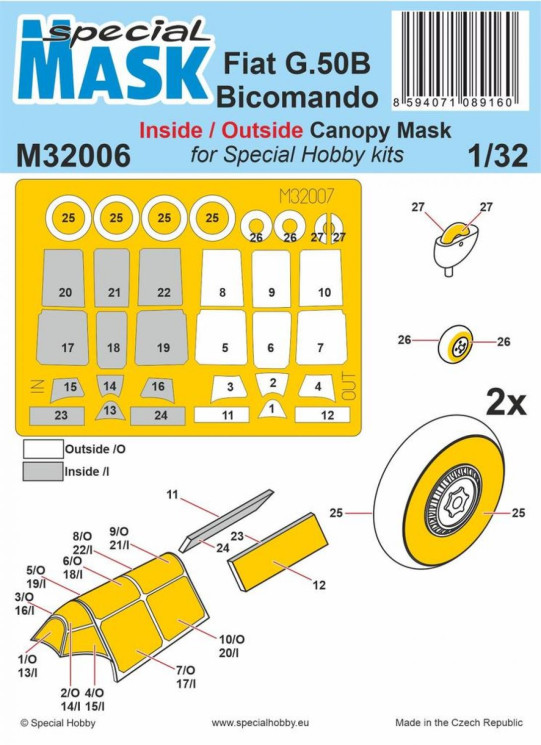 100-M32006 Fiat G.50B Bicomando MASK 1/32
