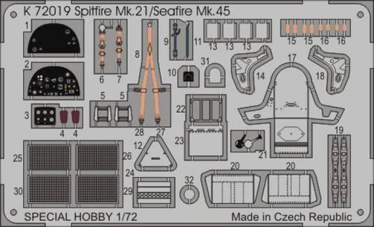 K72019 Spitfire Mk.21/Seafire Mk.45 1/72
