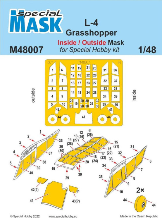M48007 Маски L-4 Grasshopper Внутрішні та зовнішні  1/48