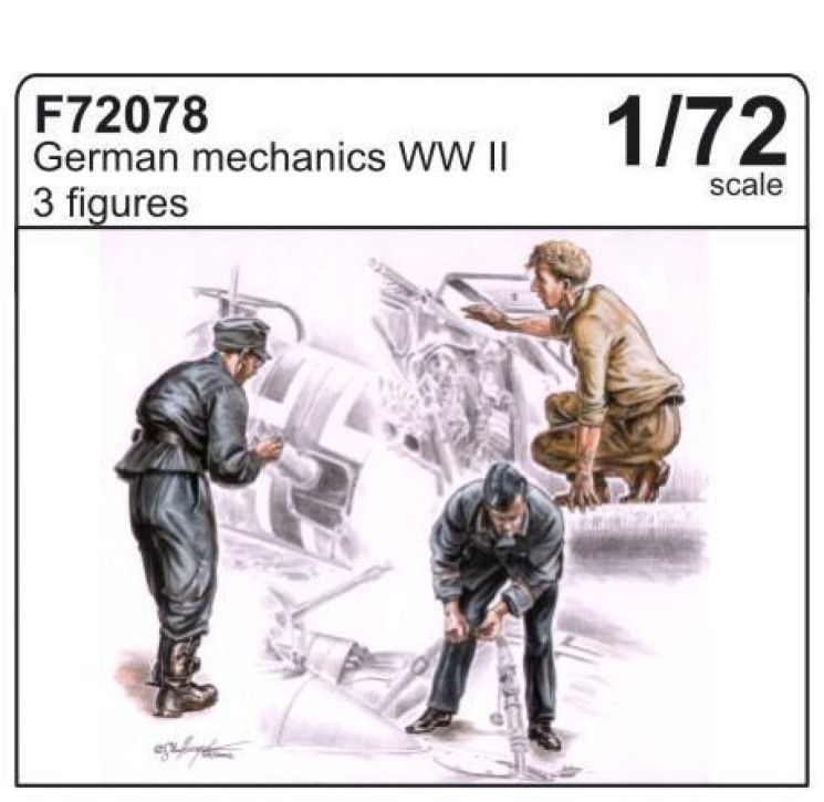 129-F72078 German Mechanics (3 fig.) 1/72