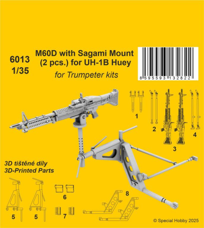 6013 M60D з кріпленням Sagami (2 шт.) для UH-1B Huey 1/35 / для Trumpeter