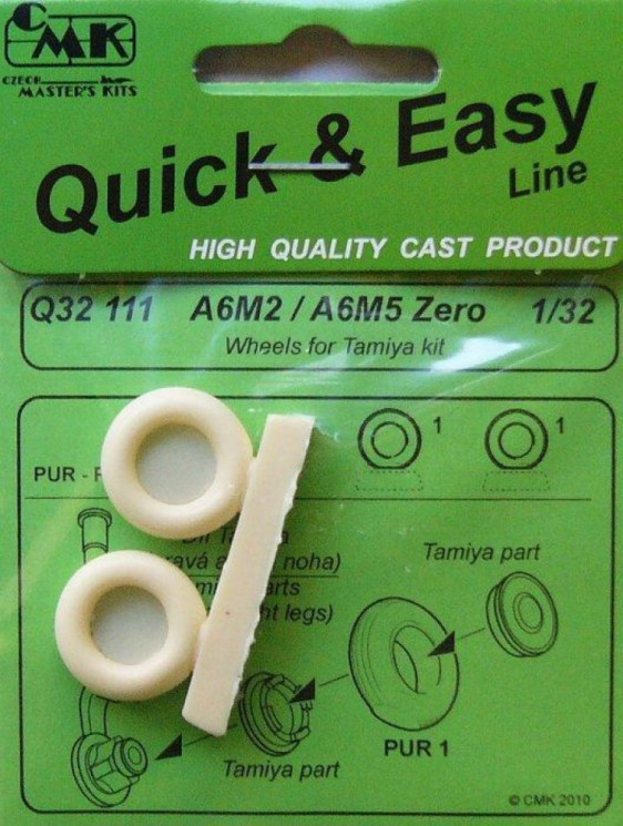 129-Q32111 A6M2/A6M5 Zero - wheels for TAM 1/32