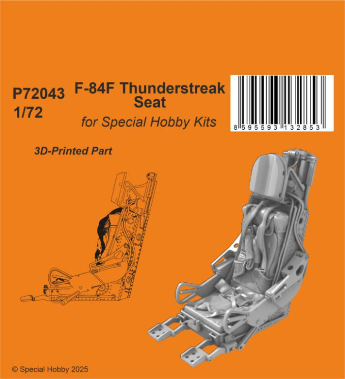 P72043 F-84F Thunderstreak Seat 1/72 / for Special Hobby Kits
