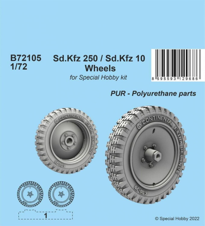 129-B72105 Sd.Kfz 250 / Sd.Kfz 10 Wheels 1/72