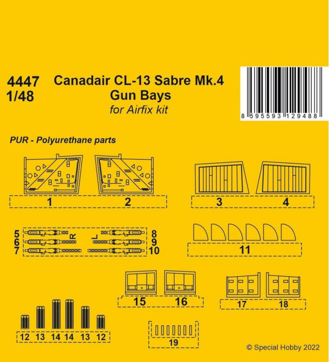 4447 Canadair CL-13 Sabre Mk.4 Гарматні відсіки 1/48