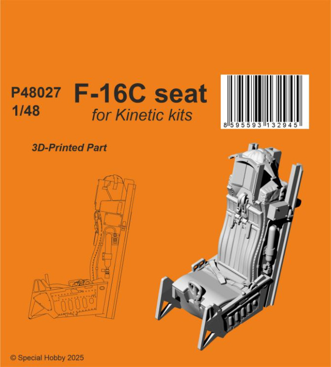 P48027 Сидіння F-16C 1/48 / для моделей Kinetic