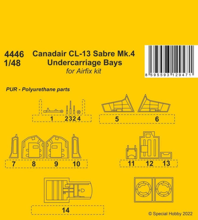 4446 Canadair CL-13 Sabre Mk.4 Ніші шасі 1/48