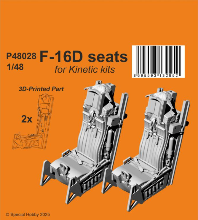 P48028 Сидіння F-16D 1/48 / для моделей Kinetic