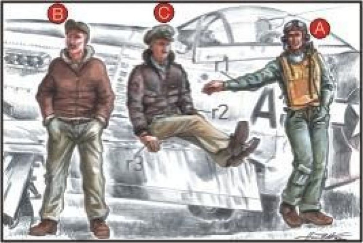 F72039 Пілоти армії США (2 фіг.) і механік Другої світової війни