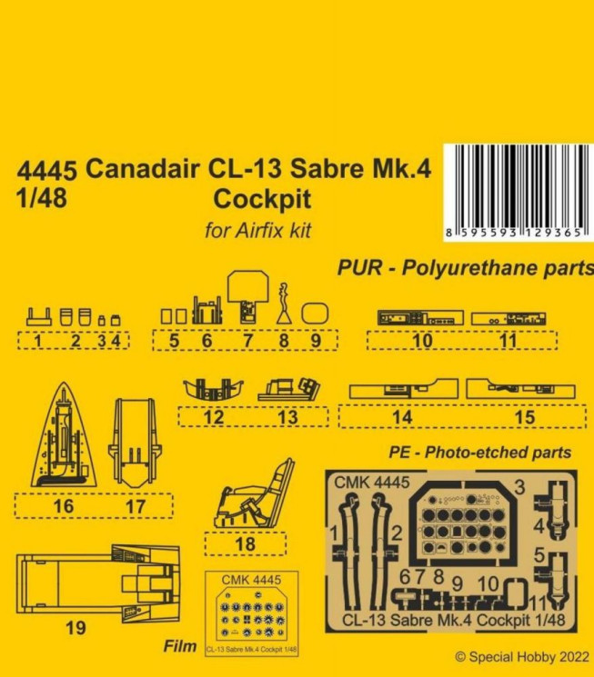 129-4445 Canadair CL-13 Sabre Mk.4 Cockpit 1/48