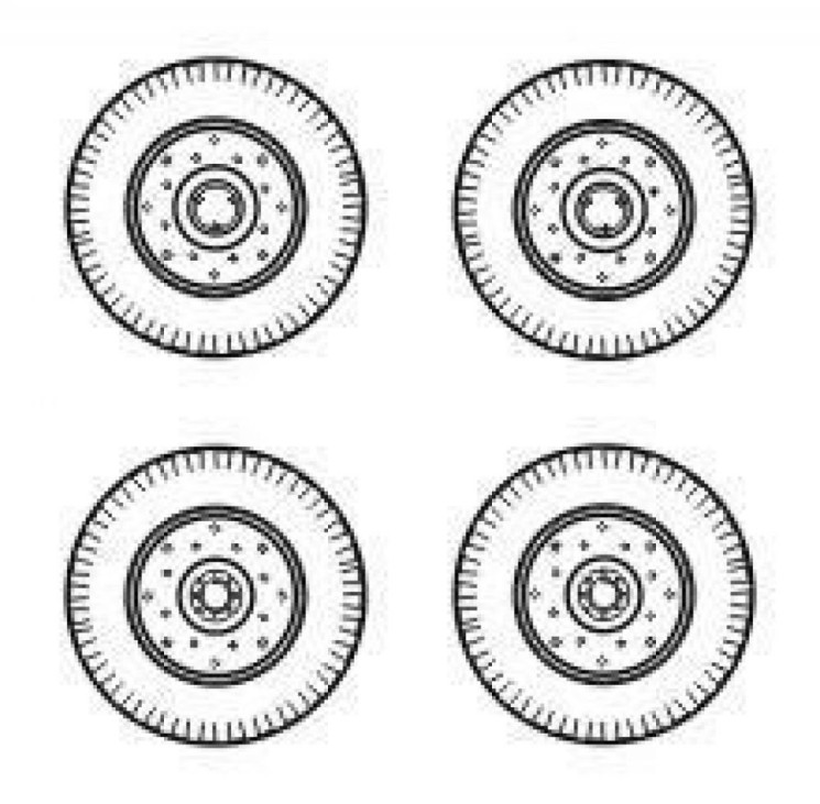 129-B72041 Chevrolet C.15A wheels small type 9x16 Firest 1/72