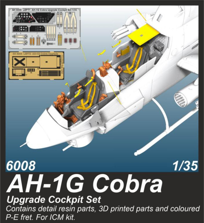6008 AH-1G Cobra Кабіна модернізована 1/35 / для моделей ICM