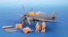 F72402 Пілот Tempest, пес і механік з акумуляторним візком 1/72