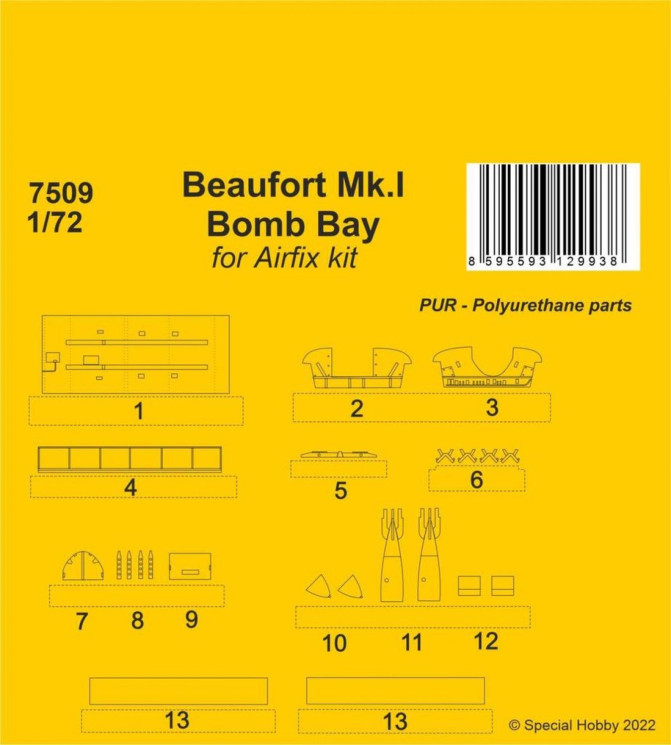 7509 Beaufort Mk.I Бомбовий відсік 1/72