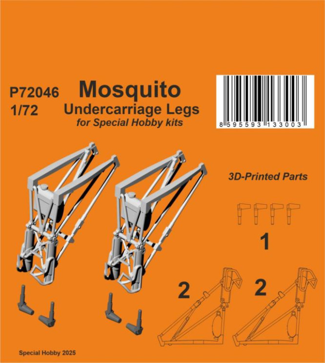 P72046 Mosquito Undercarriage Legs 1/72 / for Special Hobby kits