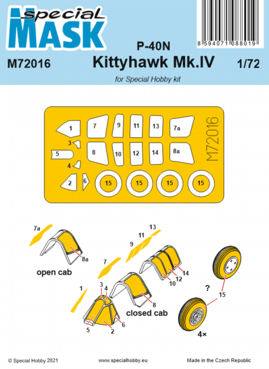 M72016 Маски P-40N/Kittyhawk Mk.IV  1/72