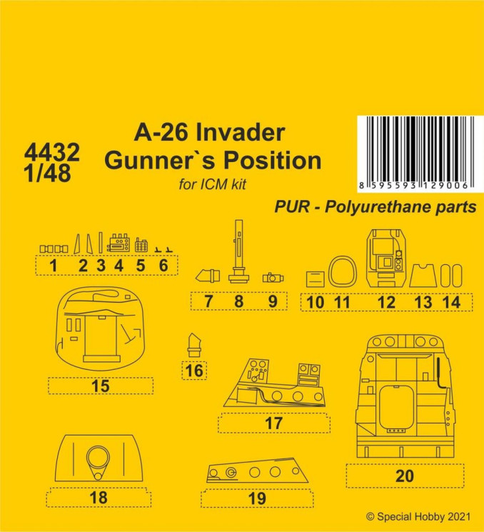 129-4432 A-26 Invader Gunner`s Position 1/48