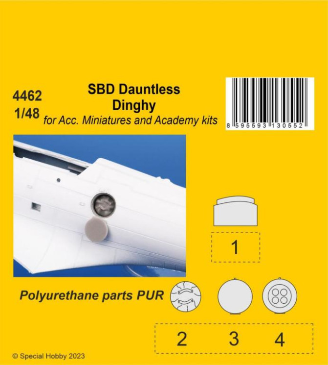 4462 SBD Dauntless Надувний човен 1/48 / для моделей Acc. Miniatures та Academy