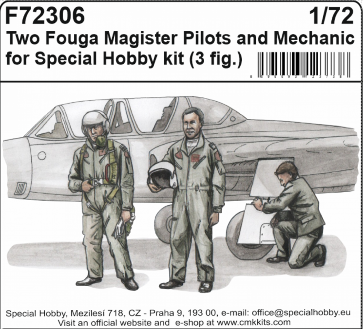 F72306 Два пілоти Fouga Magister і механік 1/72  (3fig)