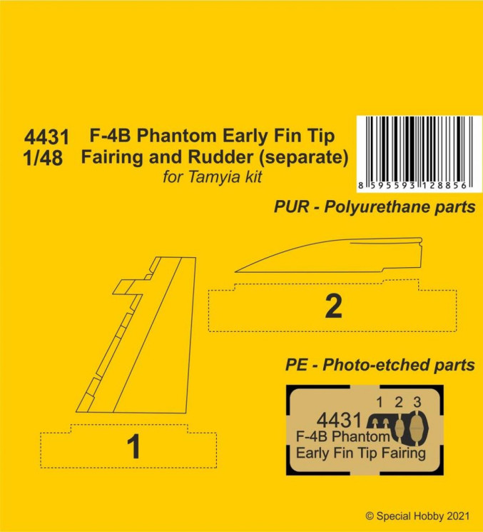 4431 F-4B Phantom Ранній обтічник і руль (окремо) 1/48