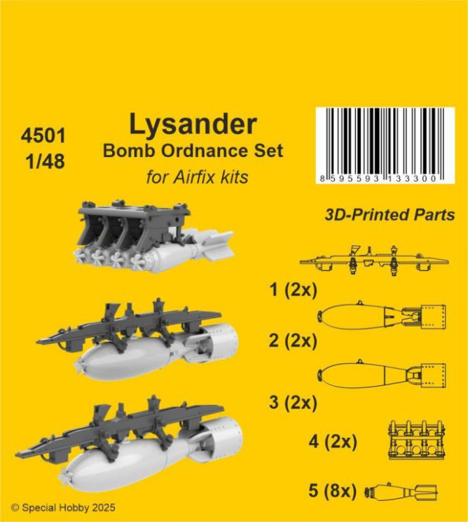 4501 Бомбове озброєння Lysander 1/48 / для Airfix