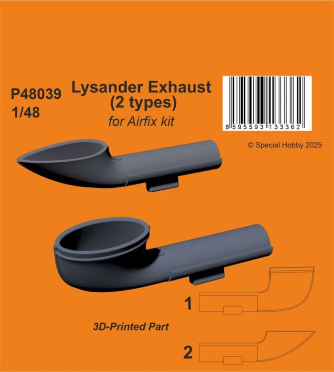 P48039 Вихлопи Lysander (2 типи) 1/48 / для Airfix