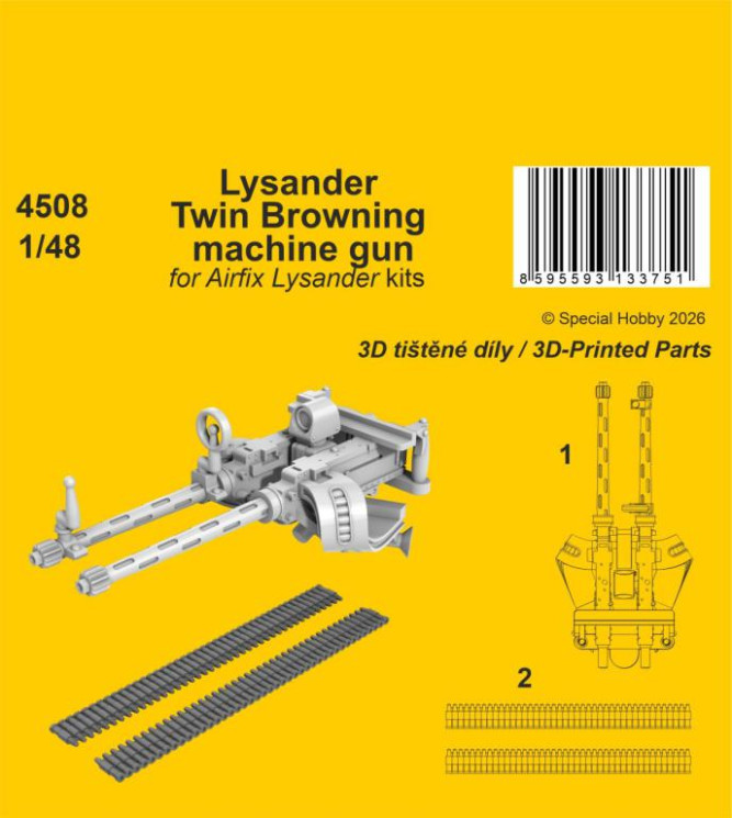 4508 Подвійний кулемет Browning для Lysander 1/48 / для Airfix