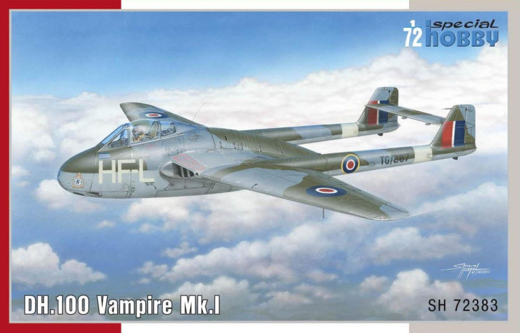 100-SH72383 DH.100 Vampire Mk.I 'RAF, RAAF and Armee de l'Air' 1/72