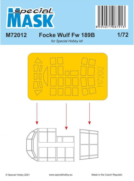 100-M72012 Focke Wulf Fw 189B Mask 1/72