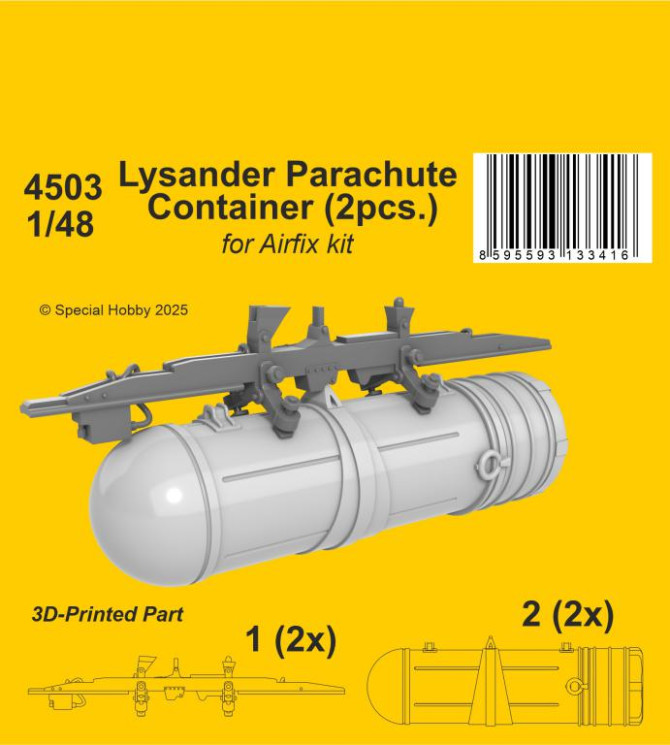 4503 Контейнер з парашутом Lysander 1/48 / для моделей Airfix