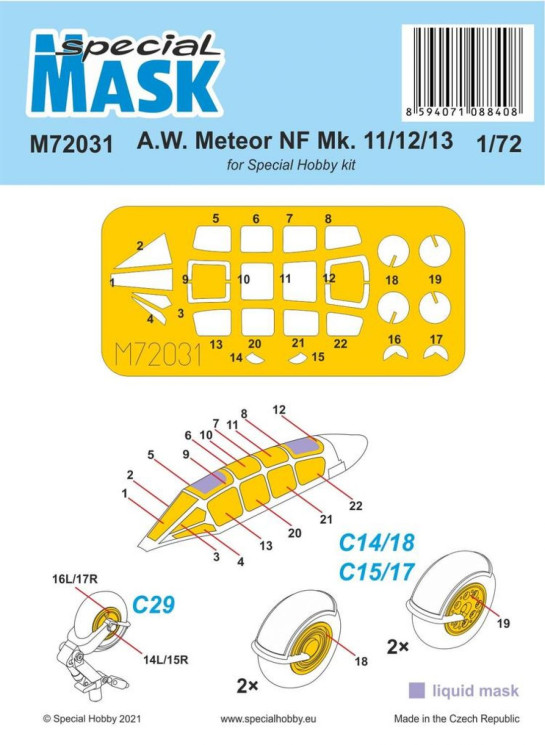 100-M72031 A.W. Meteor NF Mk.11/12/13 MASK