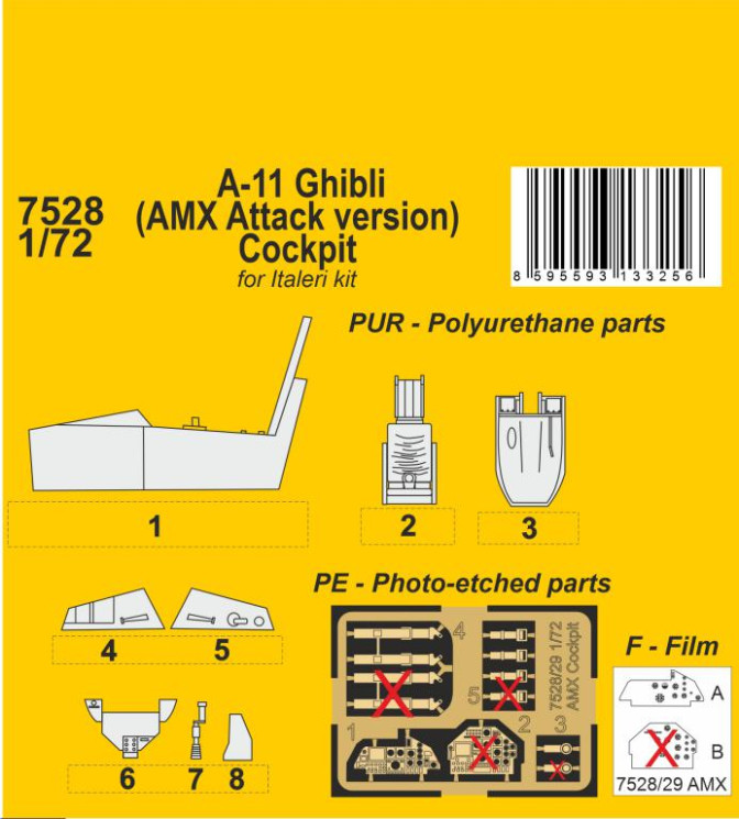 7528 Кабіна A-11 Ghibli (варіант штурмовика AMX) 1/72