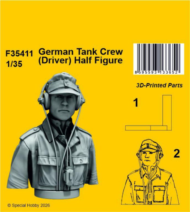 F35411 Водій німецького танка  1/35