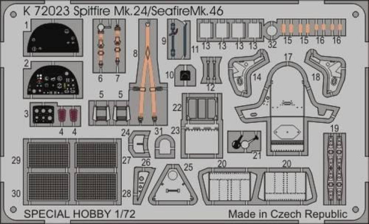 K72023 Spitfire Mk.24/Seafire Mk.46 1/72