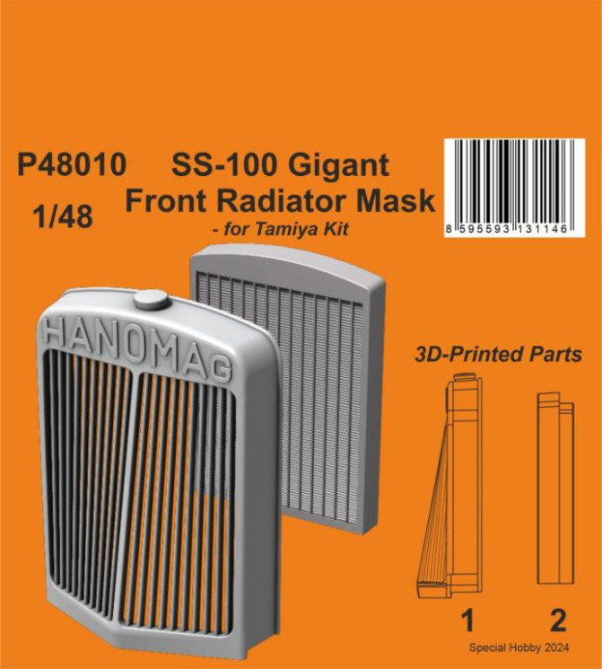 P48010 SS-100 Gigant Front Radiator Mask 1/48