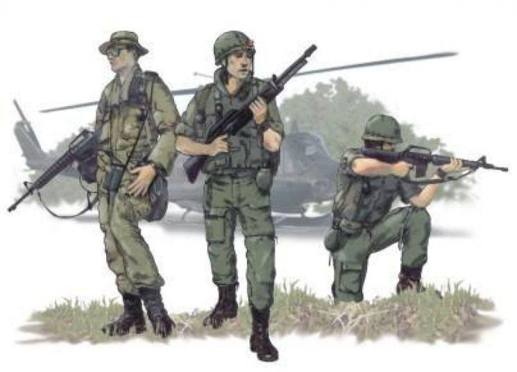 129-F72111 US Airborne Vietnam war (3 fig.) 1/72