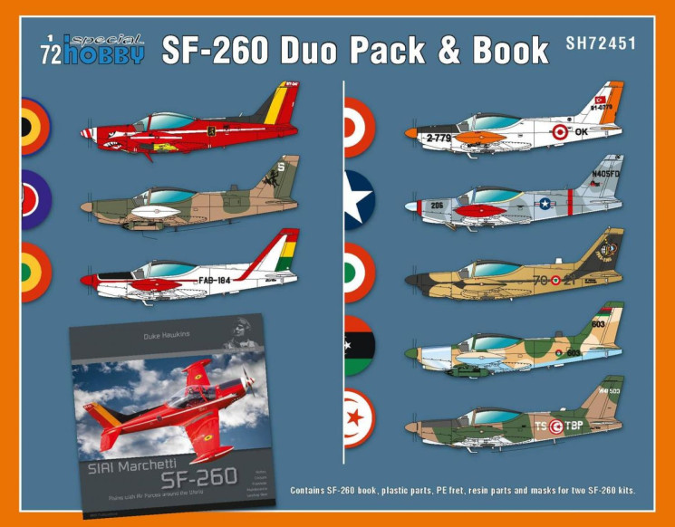 SH72451 SIAI-Marchetti SF-260 Подвійний комплект та книга 1/72
