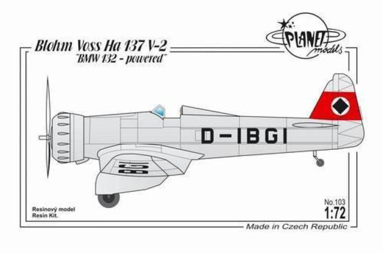 129-PLT103 Blohm Voss Ha 137V-2 1/72