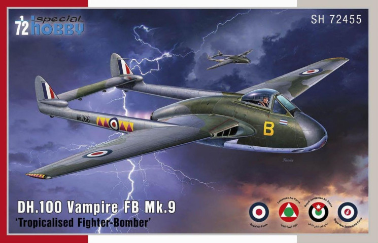 SH72455 DH.100 Vampire FB.Mk.9 /Тропічний винищувач-бомбардувальник/ 1/72