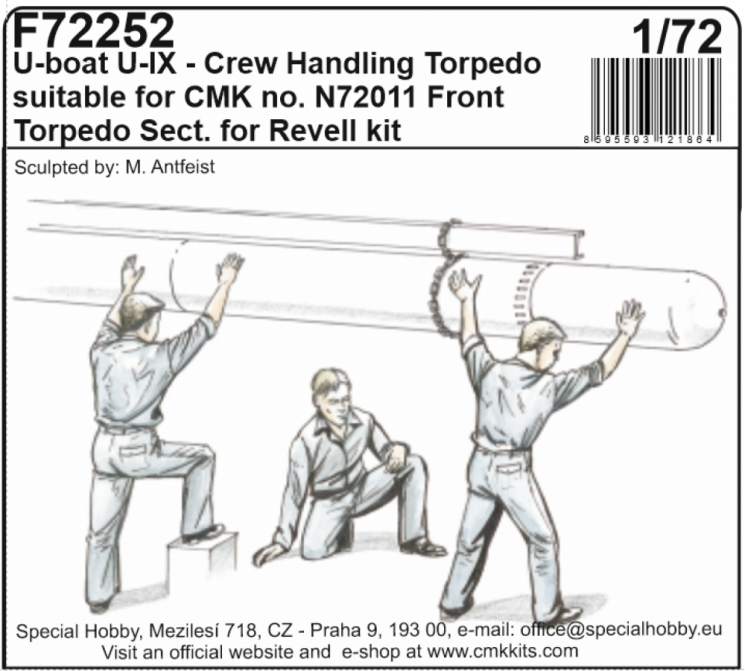 129-F72252 U boot IXC – Crew Handling Torpedo (3 fig.) 1/72