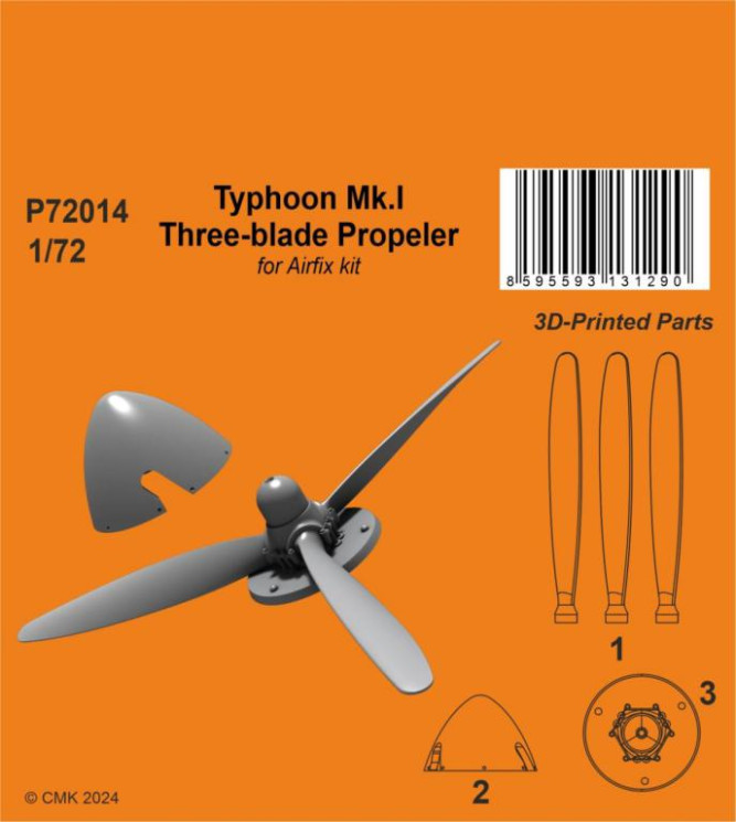 P72014 Typhoon Mk.I Three-blade Propeler 1/72